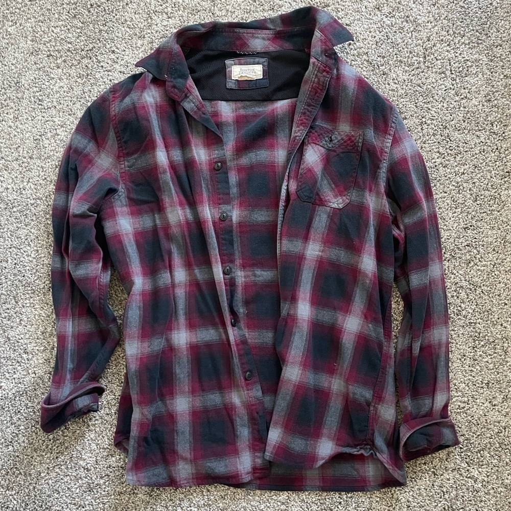 Boston Traders Black and Red Plaid Shirt